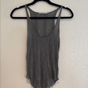 T by Alexander Wang Varigated Rib Tank - Charcoal Heather Gray